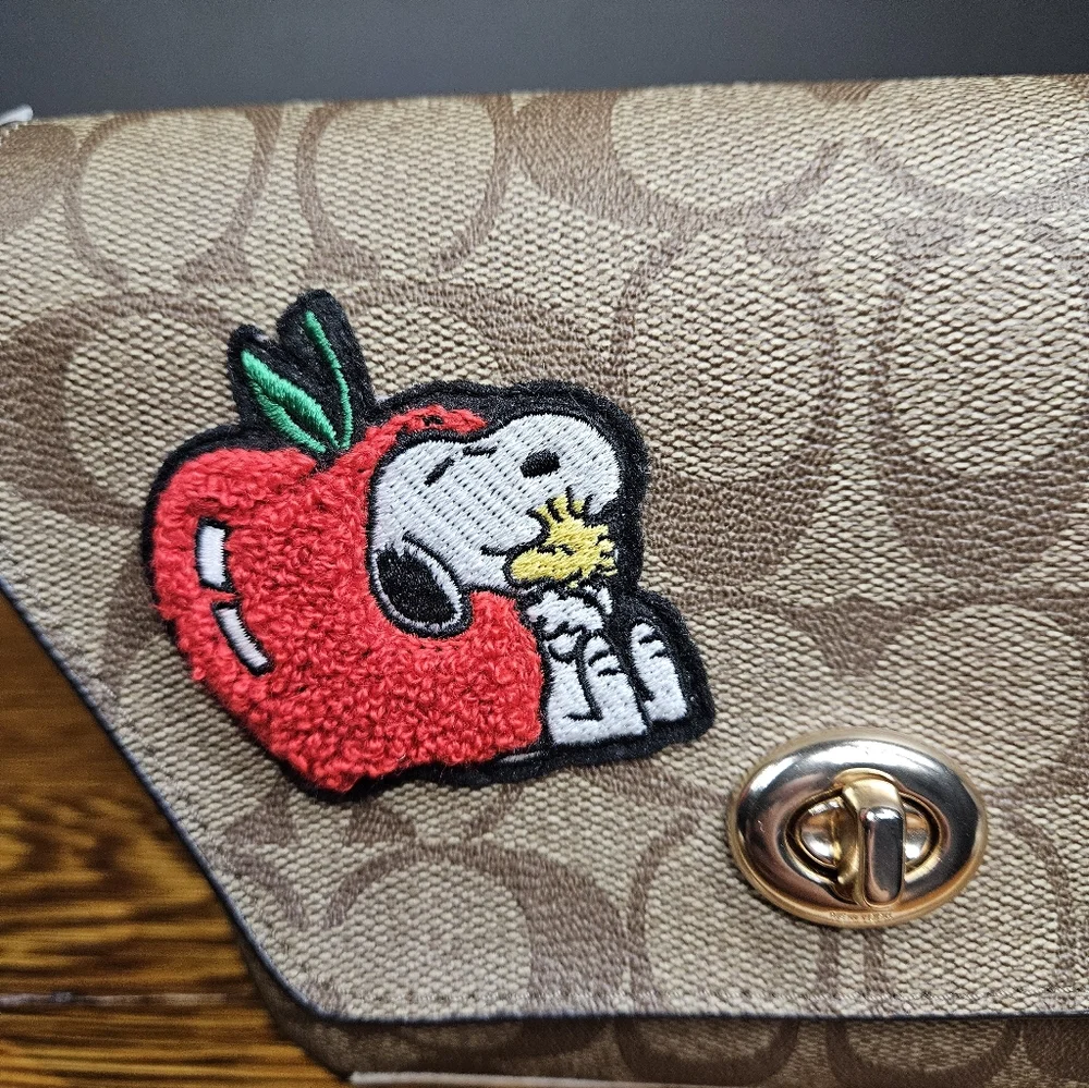 Coach x Peanuts Karlee Crossbody in Signature Canvas with Snoopy - Picture 11 of 16